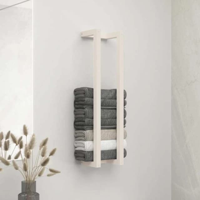 vidaXL Towel Rack White 23X18X90Cm Solid Wood Pine S, White 822398