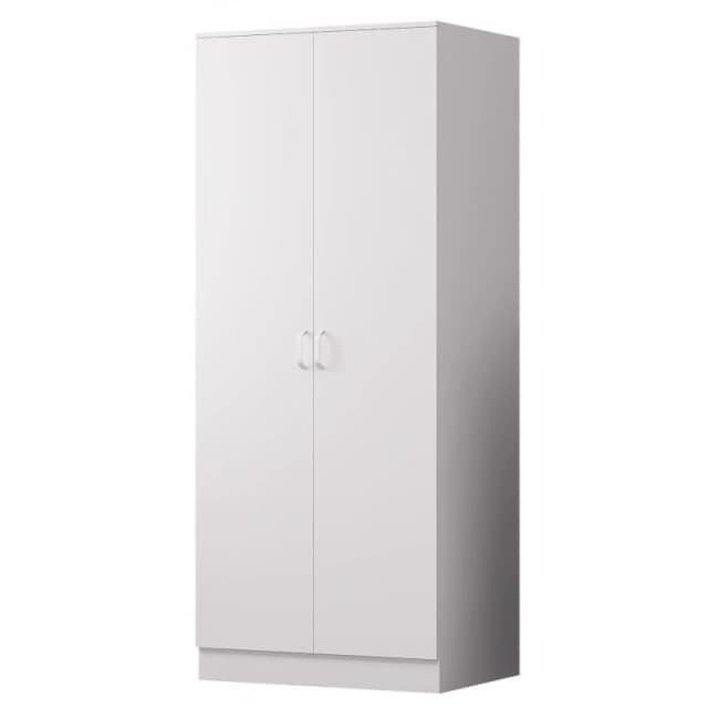 FWStyle FWStyle 2 Door Double Wardrobe White Scratch Resistant Storage White One Size Unisex 5056413127747