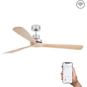 Faro Barcelona - Faro Lantau Extra Large Matt Nickel, Pine Ceiling Fan dc Smart, 6 Speed