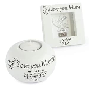 Said with Sentiment Frame & Tea Light Holder Gift Sets Love You Mum
