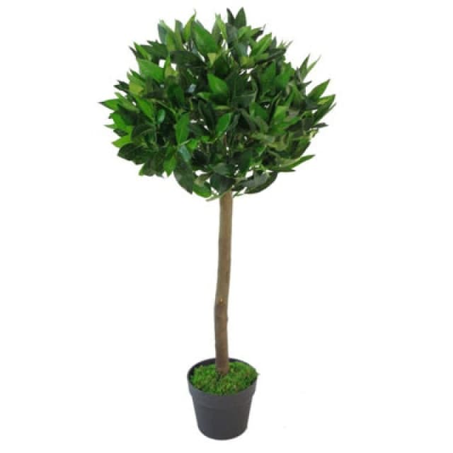 Leaf 90cm Leaf Design UK Artificial Realistic Bay Laurel Topiary Ball Tree Green