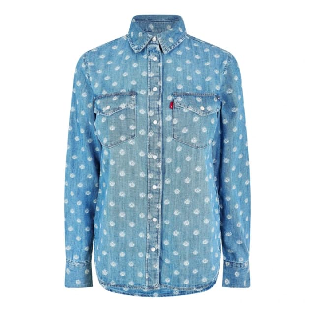 Levis Womens Iconic Overshirt Catt Block Dnm female 8 (XS)