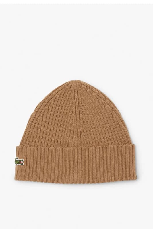 Lacoste Mens Beanie Beige Beige Male One Size