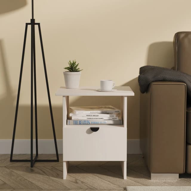 Ready Assembled 2 U Norway Bottom Drawer Lamp Table (Ready Assembled) in Taupe Unisex