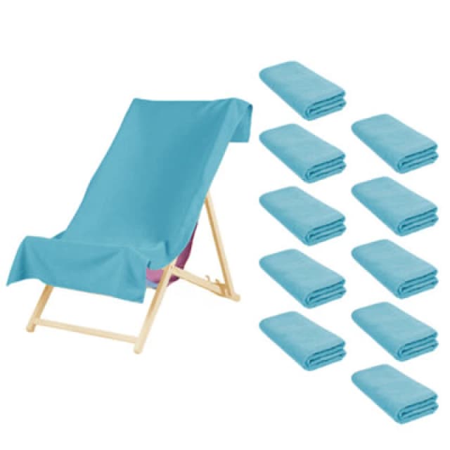 OHS OHS 10 x Plain Microfiber Quick Dry Bath Beach Towel in Bright Blue Size: Bath Towel Bright Blue Bath Towel Unisex 5027434173990