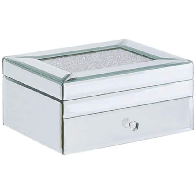 Beliani Trinket Box Kofi Glass Mirrored Silver