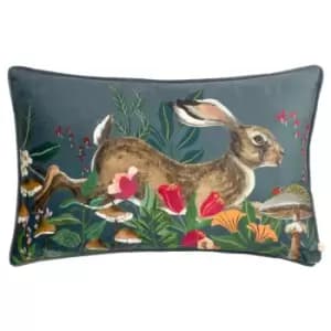 Wild Garden Leaping Hare Cushion Multicolour, Multicolour / 40 x 60cm / Polyester Filled