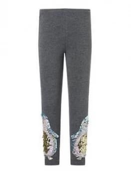 Monsoon Girls S.E.W. Christmas Penguin Leggings - Charcoal, Size Age: 12-13 Years, Women
