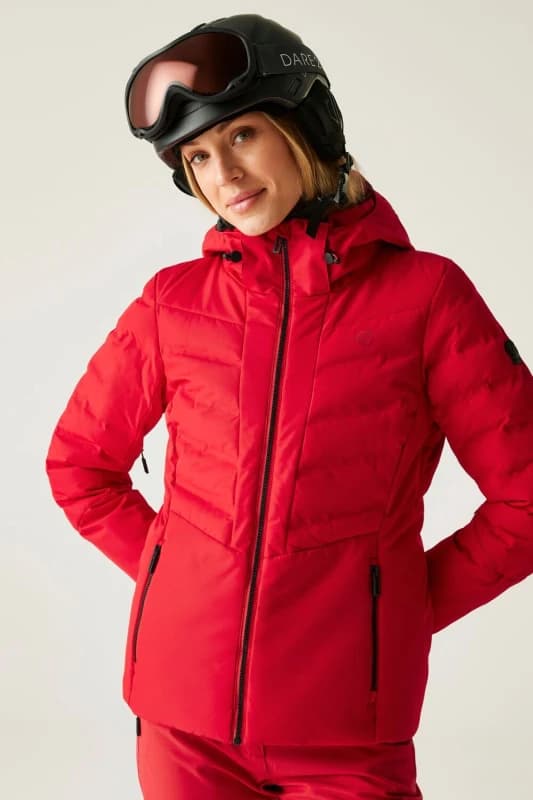 Dare 2b Womens Gliding Waterproof Insulated Padded Ski Jacket in Red Size: 12 Red Female 12