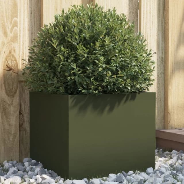 VIDAXL Planter Olive Green 32x30x29cm Steel Vidaxl 8721012363991