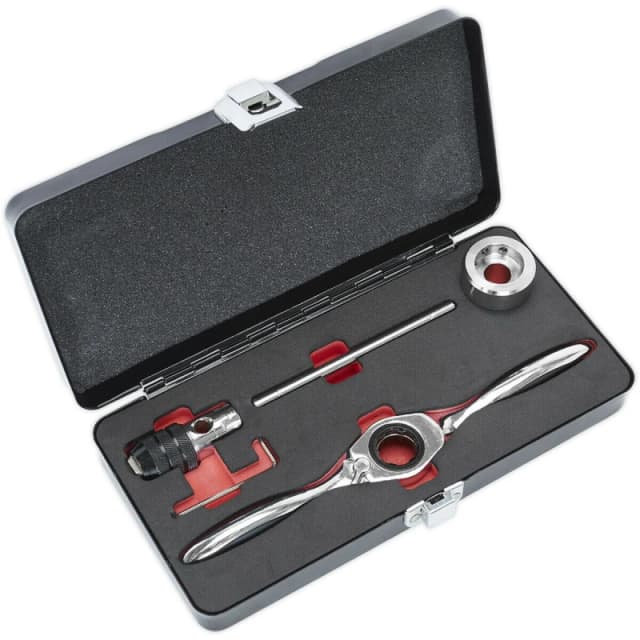 Loops Bi-Directional Ratchet Tap & Die Holder Set - Metric M3 to M12 Threading Wrench Multi