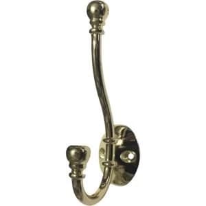 BQ Polished Brass effect Zinc alloy Hat coat hook