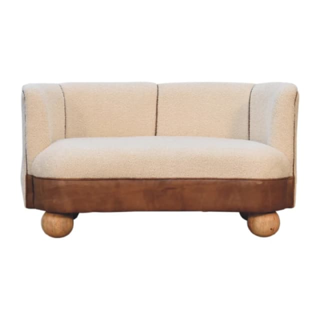 Artisan Furniture Artisan Furniture Solid Wood Boucle Cream Buffalo Small Sofa