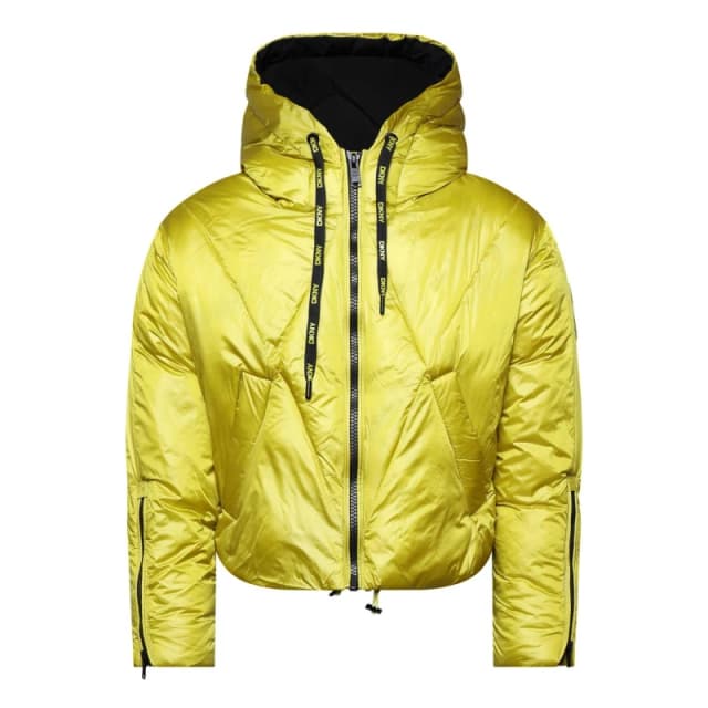 DKNY Cropped Puffer Jacket Yellow female 2XS