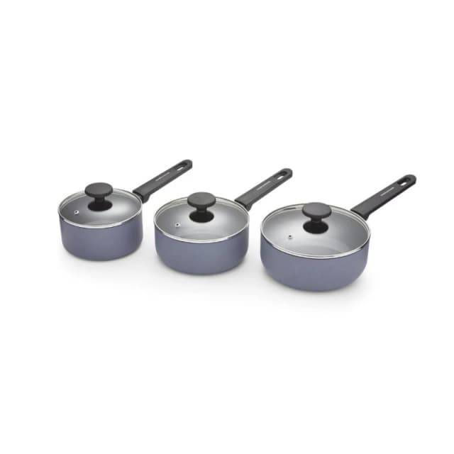 Morphy Richards 3 Piece Recycled Aluminium Saucepan Set Grey ONE SIZE