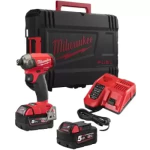 Milwaukee - M18 FQID-502X 18V Fuel Surge 1/4 Hex Hydraulic Impact Driver with 2x 5.0Ah Batteries