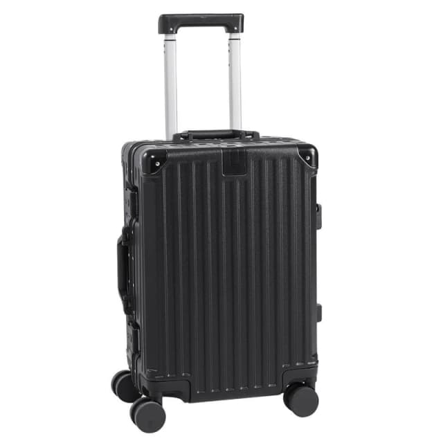 SHEONLY 20" Suitcase with Lock and USB Charging Port Black unisex 20in