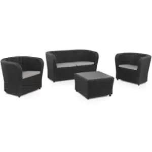 Out & out Nova 4 Seater Outdoor Garden Conversation Set in Black