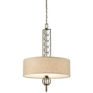 3 Light Ceiling Pendant Bronze, Beige, E27