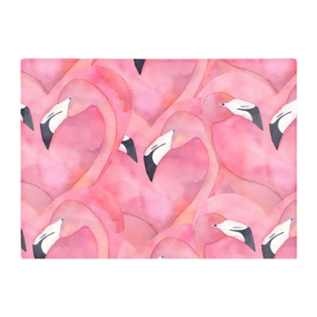 Warren Reed Designer Watercolour Flamingo Hearts Glass Chopping Board
