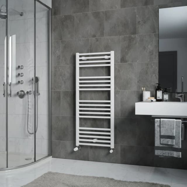 Agadon Willow Designer Towel Radiator in White Size: 1174mm x 500mm White Unisex 1174mm x 500mm