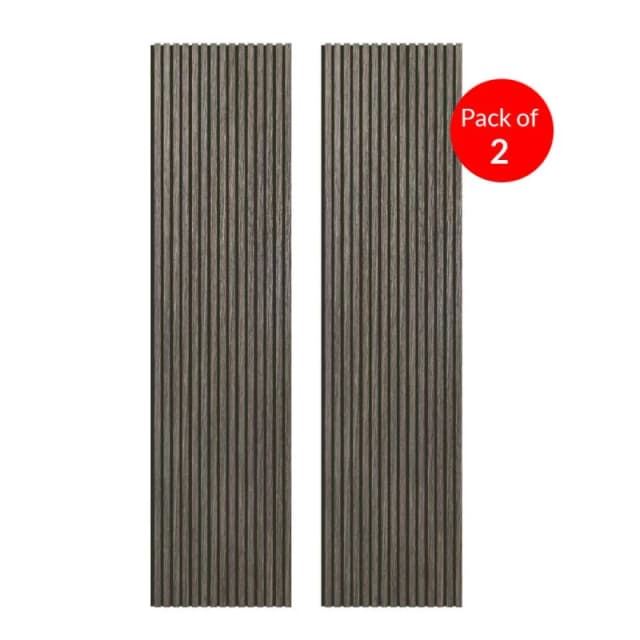 ENER-J Linear Acoustic Wall Panel Warm Brown Wood Grain 2400x600 (Pack of 2) Brown Unisex