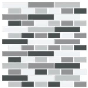 Fine Decor In Home Smoked Peel and Stick Backsplash Tiles