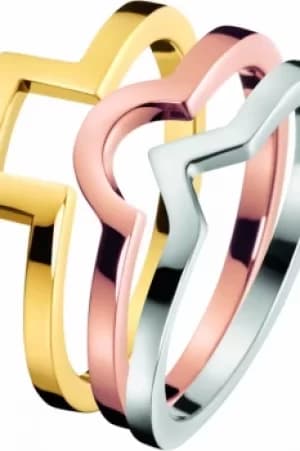 Ladies Calvin Klein Two-tone steel/gold plate Size J Wonder Ring KJ4VDR300105