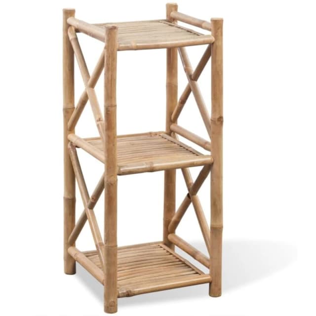 VIDAXL 3-Tier Square Bamboo Shelf Vidaxl 8718475954170