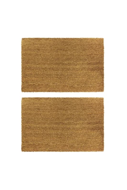 JVL Latex Coir - Manor Plain 40x60cm - Set of 2 Beige