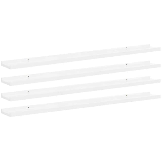 VIDAXL Wall Shelves 4 pcs High Gloss White 100x9x3cm Vidaxl 8720286417577