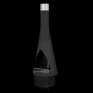 Dellonda Outdoor Chiminea, Fireplace, Fire Pit, Heater, Durable, Black Steel - D