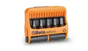 Beta Tools 860 PE/A10 10pc Hexagon Bit Set (2-6mm) with Magnetic Holder in Case