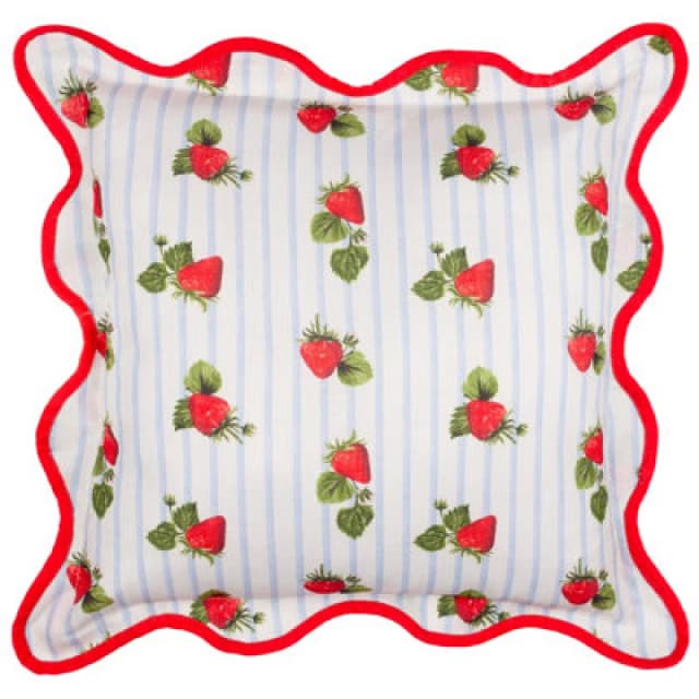 Furn Fruits Strawberries 45X45 Outdoor Polyester Cushion Blue Blue WXNPB Unisex