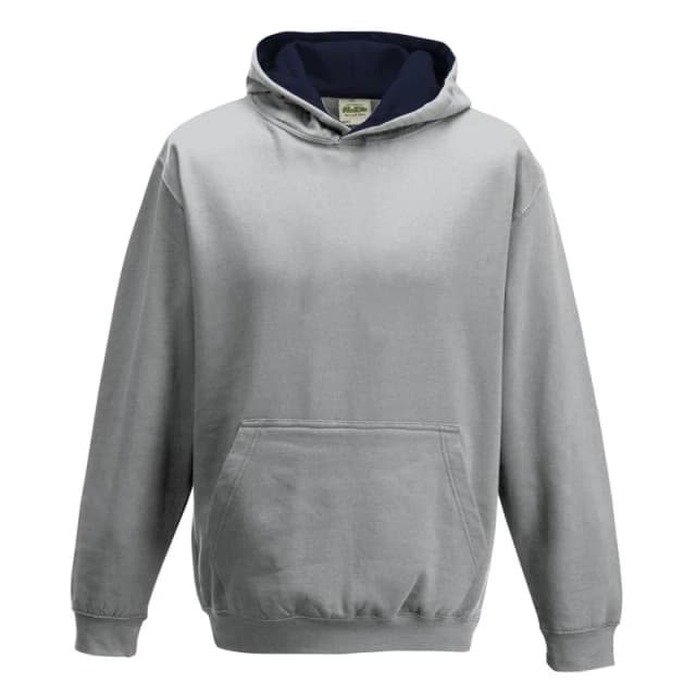 AWDis Varsity Hoodie in Mid Grey Size: 12-13 Years Mid Grey Unisex 12-13 Years