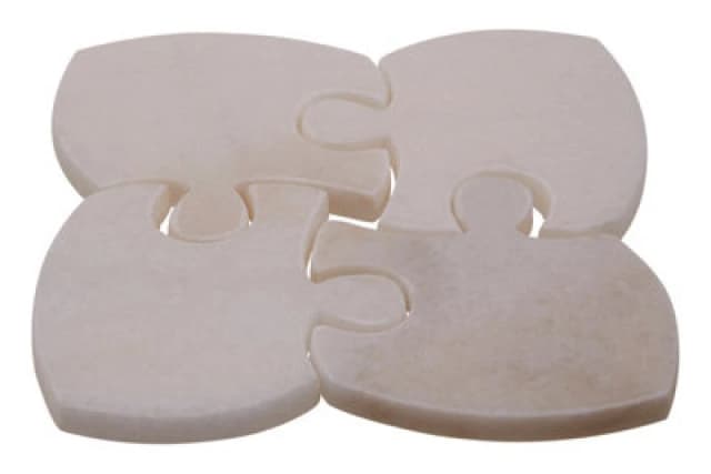 Premier Housewares Kindia Marble Jigsaw Coasters White