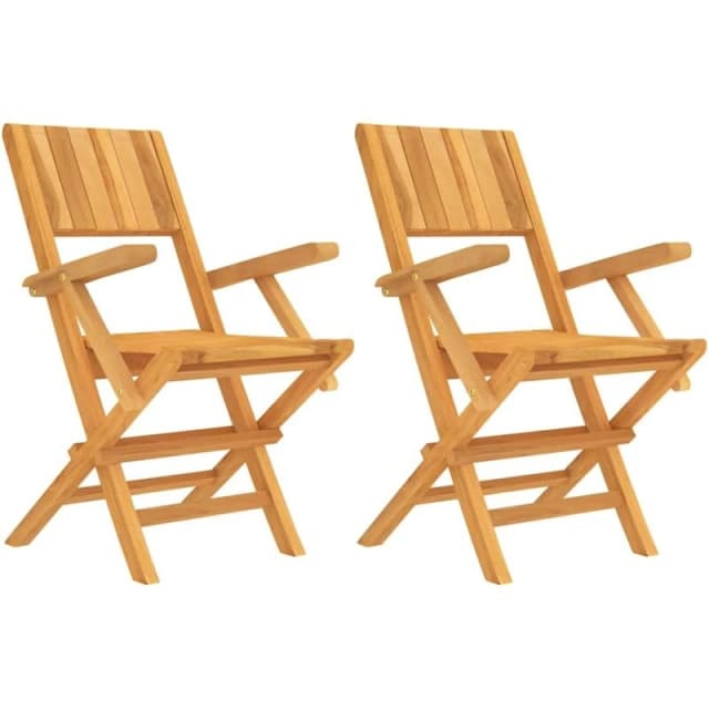 VIDAXL Folding Garden Chairs 2 pcs 55x61x90cm Solid Wood Teak Vidaxl 8720845741945