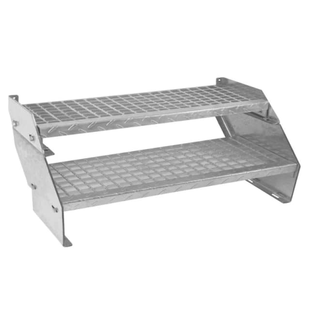 Monstershop Adjustable 2 Section Galvanised Staircase - 900mm Wide Silver