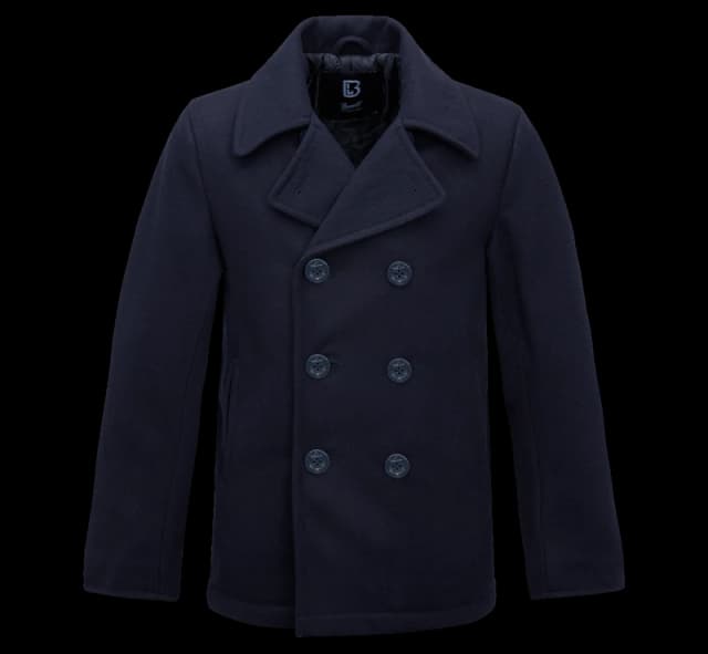 Brandit Pea Coat Jacket, blue, Size XL for Men
