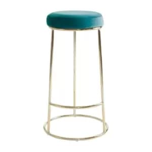 Olivia's Minerva Tall Bar Stool in Emerald Green Velvet & Gold