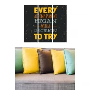 MDF303399308 Multicolor Decorative MDF Painting (3 Pieces)