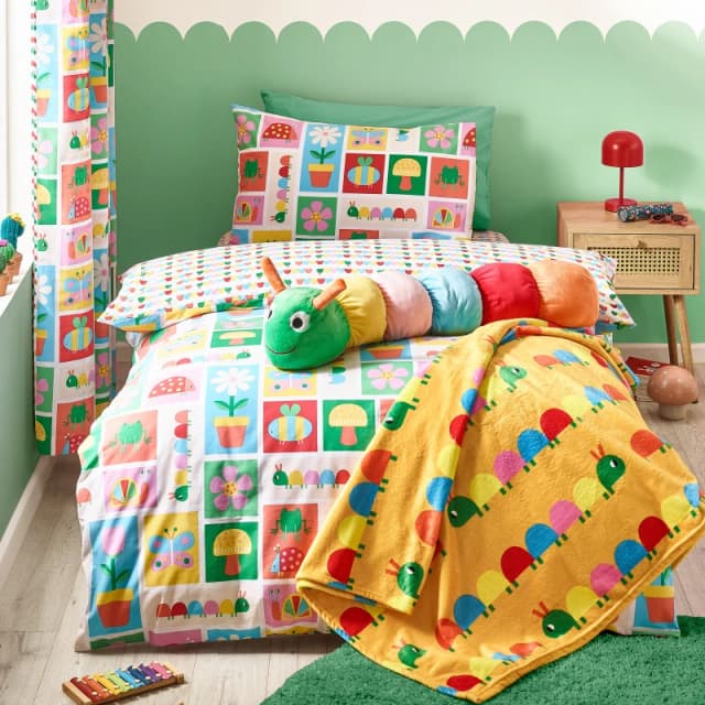 Catherine Lansfield 'Curious Caterpillar' Reversible Duvet Cover Set Multi