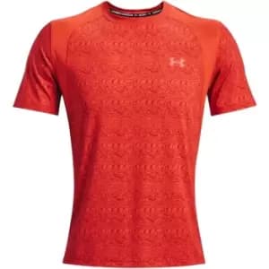 Under Armour Iso-Chill Run Printed Short Sleeve T Shirt Mens - Orange