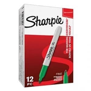 Sharpie S0810960 Fine Green Permanent Pens Box Of 12