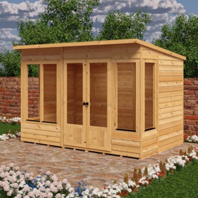 Shire Alora 10X6 Pent Summerhouse With 5 Windows And Interchangeable Configuration