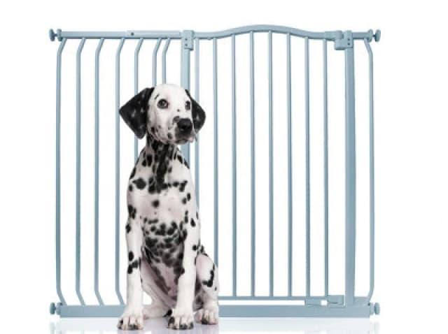 Bettacare Extra Tall Curved Top Dog Gate, 107Cm - 116Cm, Matt Grey, Extra Tall 100Cm In Height, Pressure Fit Pet Gate
