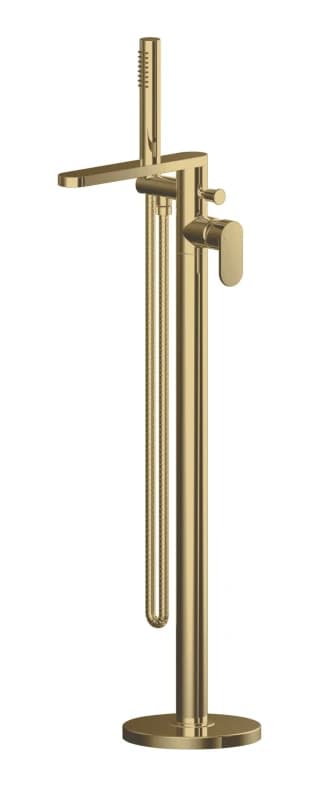 Balterley Round Floor Standing Bath Shower Mixer Tap with Kit Brushed Brass Bronze