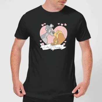 Disney Lady And The Tramp Love Mens T-Shirt - Black - 3XL - Black