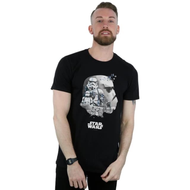 Star Wars Star Wars Men Stormtrooper Montage T-Shirt in Black Size: Small Black S Male 5059276717742
