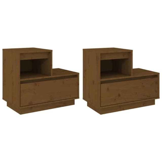 VIDAXL Bedside Cabinets 2 pcs Honey Brown 60x34x51cm Solid Wood Pine Vidaxl 8720286923627